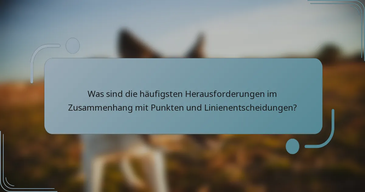 Was sind die häufigsten Herausforderungen im Zusammenhang mit Punkten und Linienentscheidungen?
