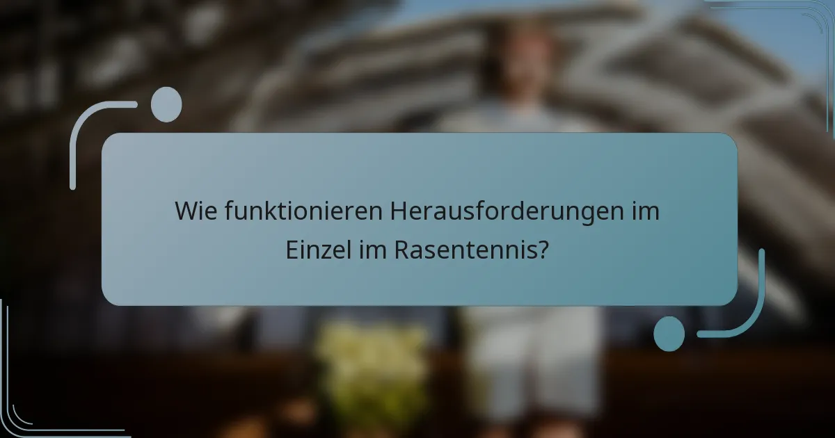 Wie funktionieren Herausforderungen im Einzel im Rasentennis?